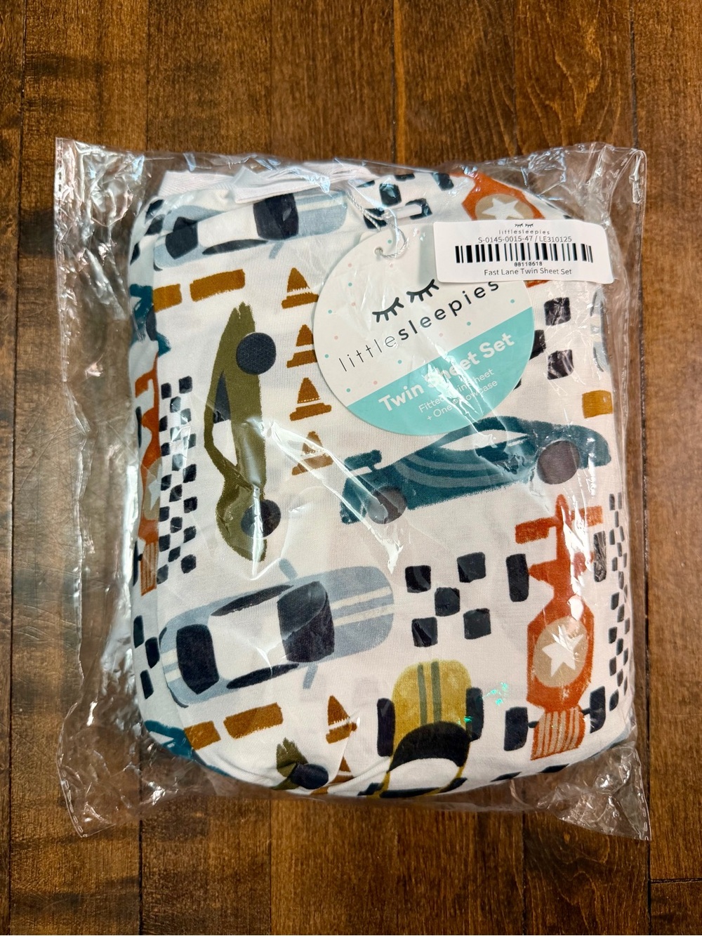 NEW IN BAG-Little Sleepies-Fast Lane Twin Sheets